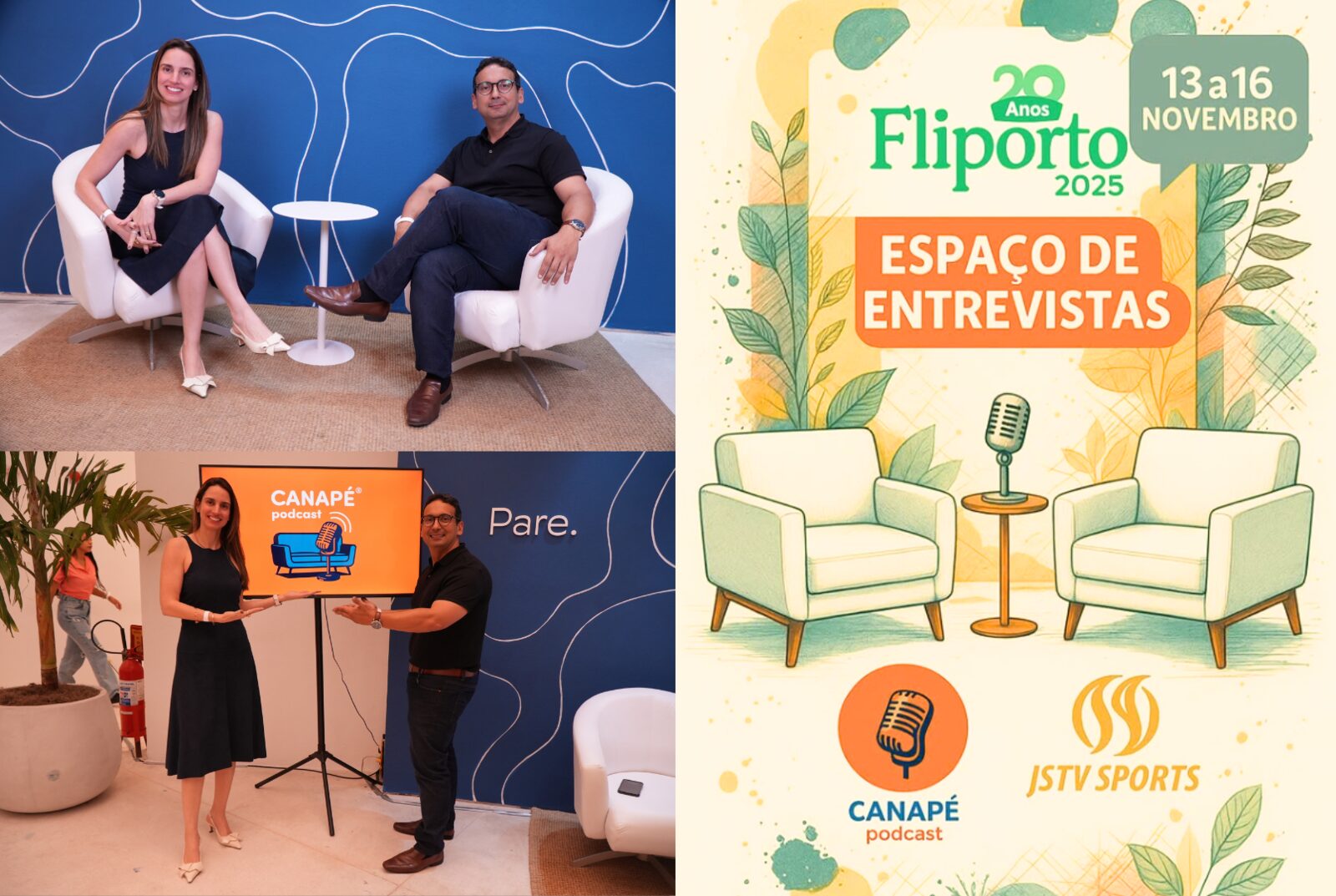 Canapé Podcast na Fliporto